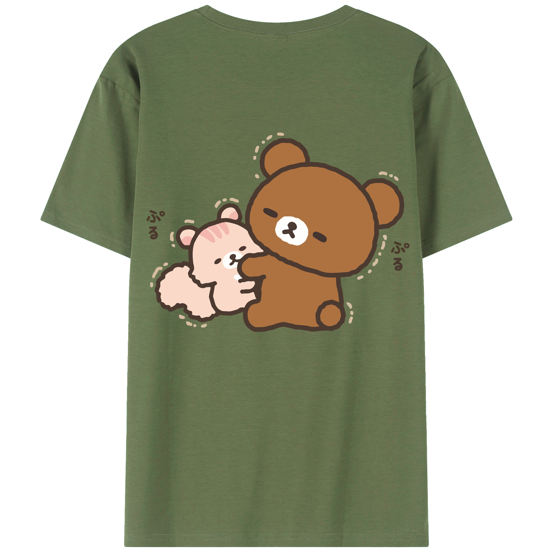 （画像用） リラックマ リラックマ キイロイトリ Rilakkuma Korilakkuma Kiiroitori 綿100％ メンズ半袖Tシャツ（バックプリント） 通気性